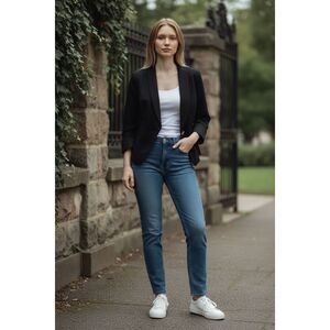 Pitaya Black Blazer single gold button lapel cuff size S